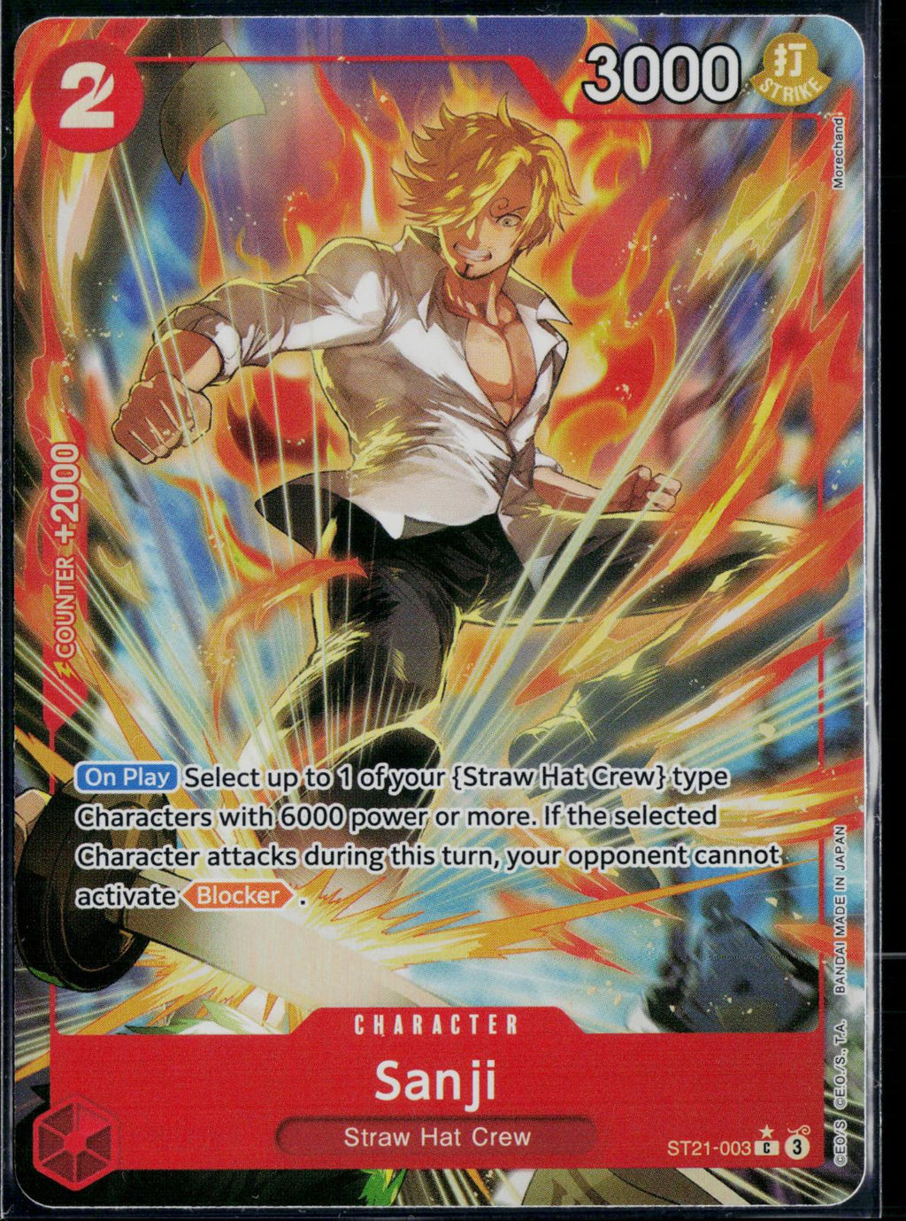 SANJI (PARALLEL) ST21-003 ONE PIECE STARTER DECK EX: GEAR 5 C NM