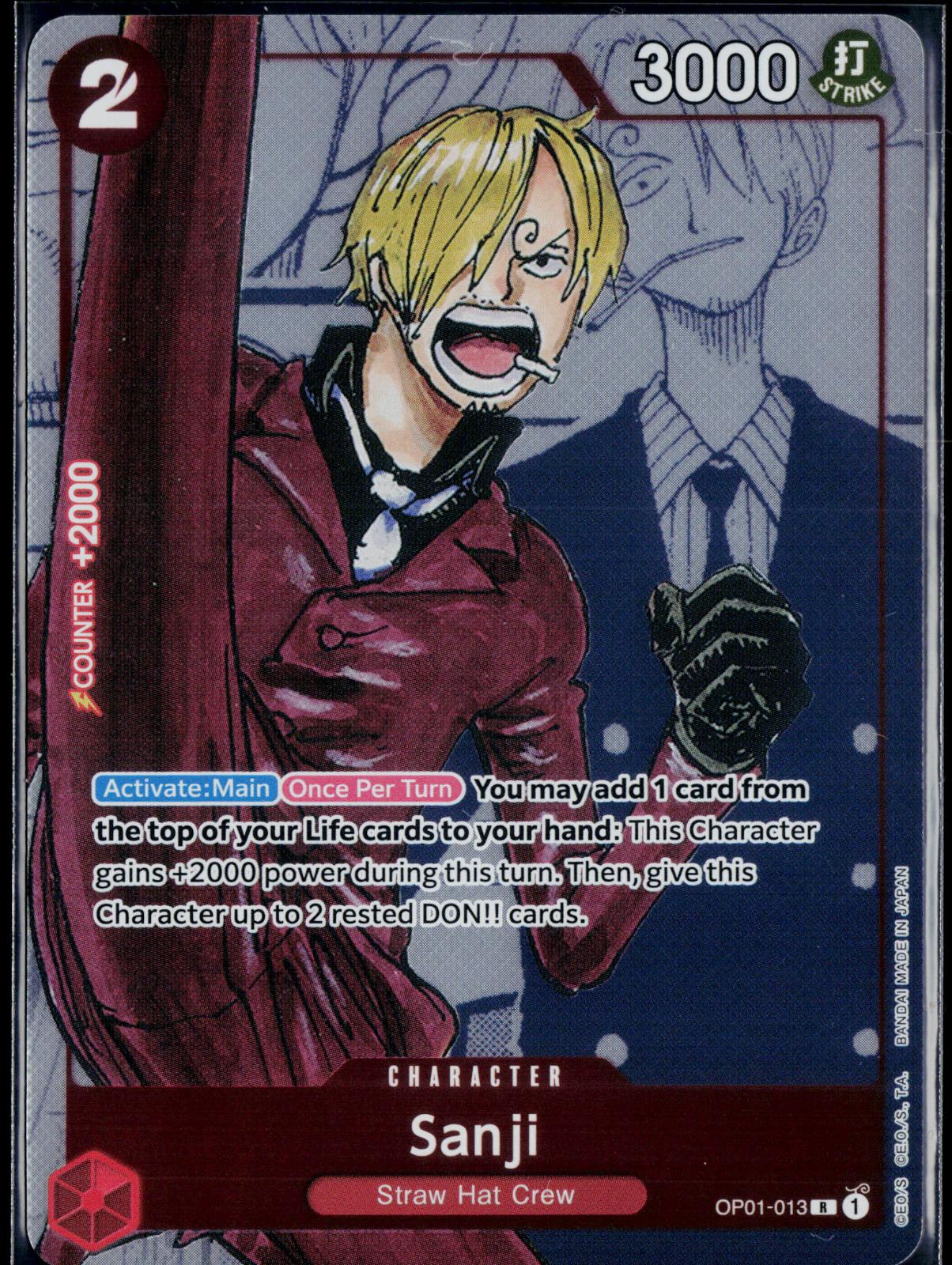 SANJI (ALTERNATE ART) OP01-013 ONE PIECE ONE PIECE PROMOTION CARDS P NM