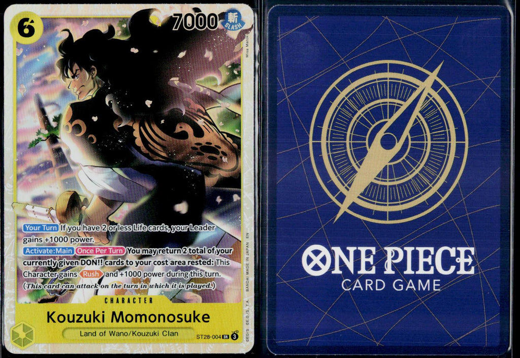 KOUZUKI MOMONOSUKE ST28-004 ONE PIECE STARTER DECK 28: GREEN/YELLOW YAMATO SR NM