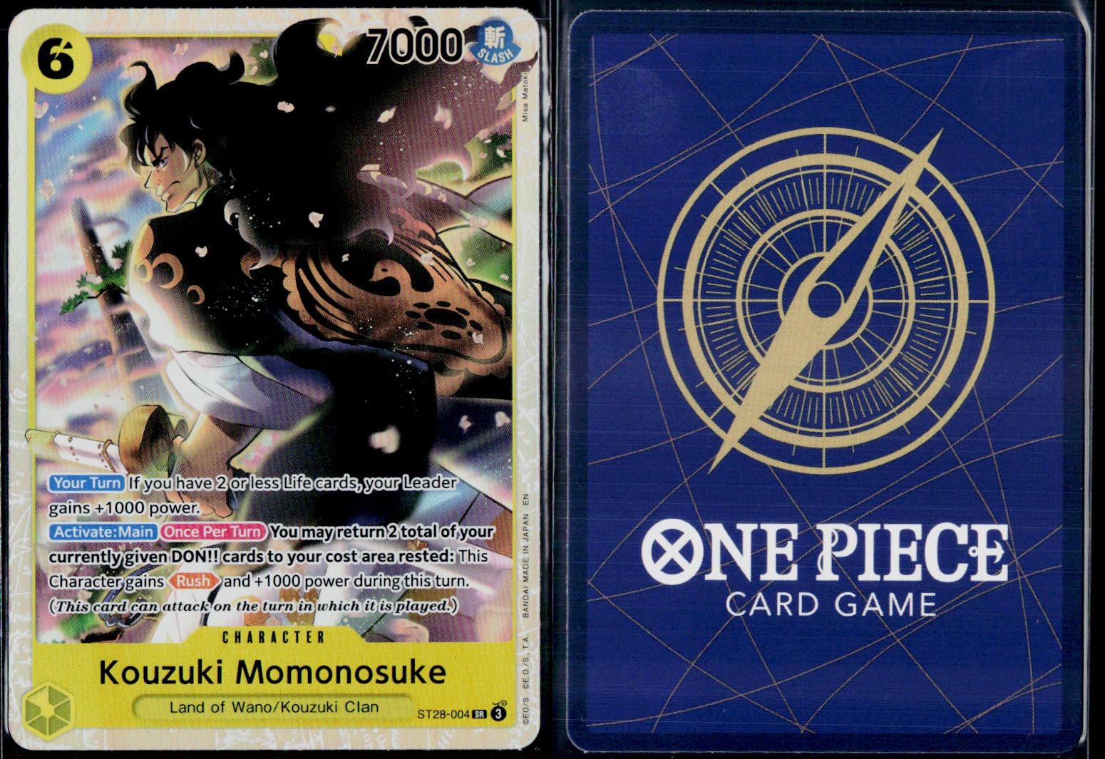 KOUZUKI MOMONOSUKE ST28-004 ONE PIECE STARTER DECK 28: GREEN/YELLOW YAMATO SR NM