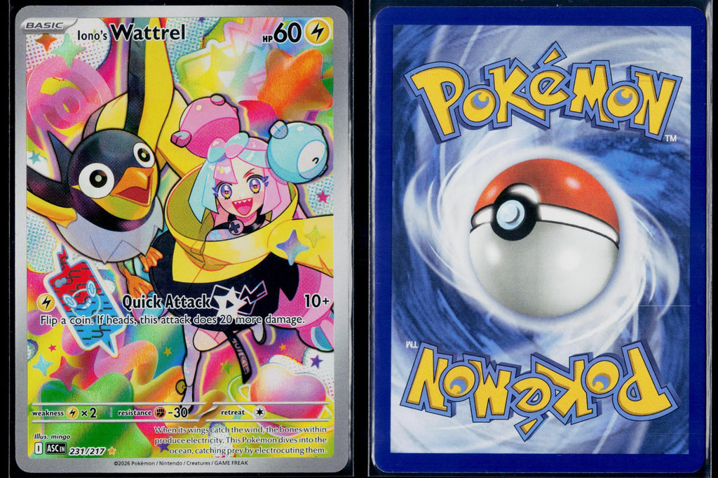 IONO'S WATTREL 231/217 POKEMON ASCENDED HEROES ILLUSTRATION RARE NM