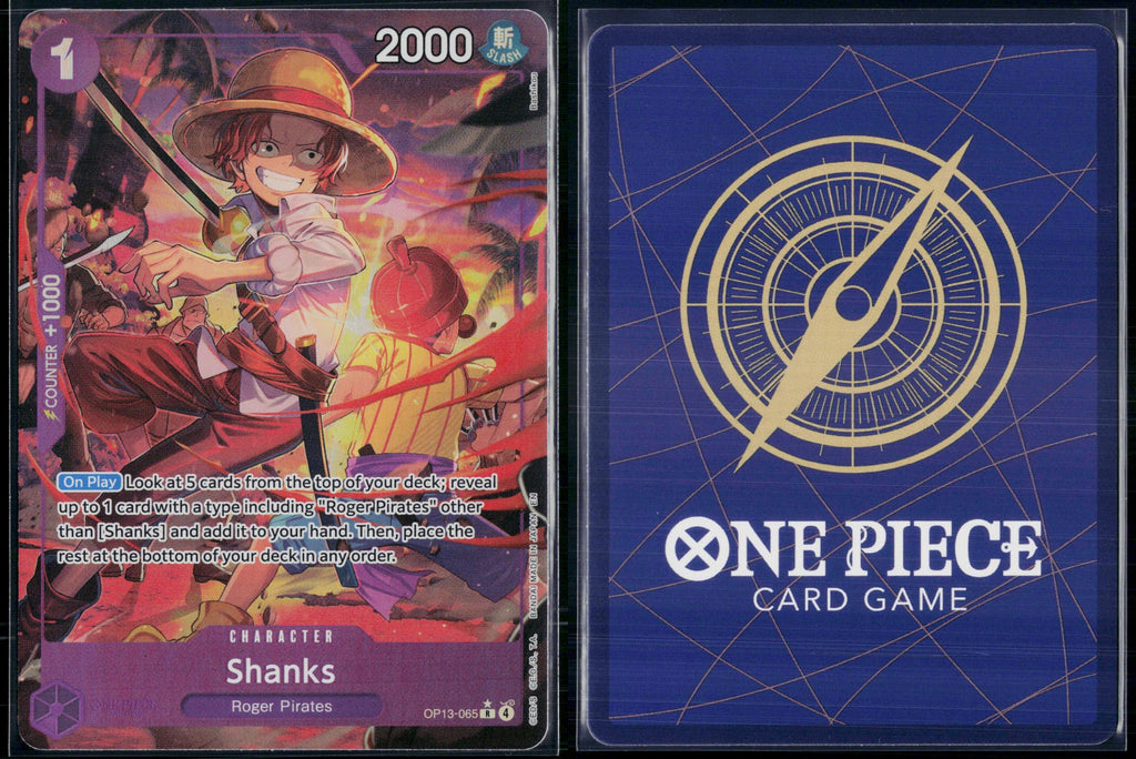 SHANKS (065) (ALTERNATE ART) OP13-065 ONE PIECE CARRYING ON HIS WILL R NM