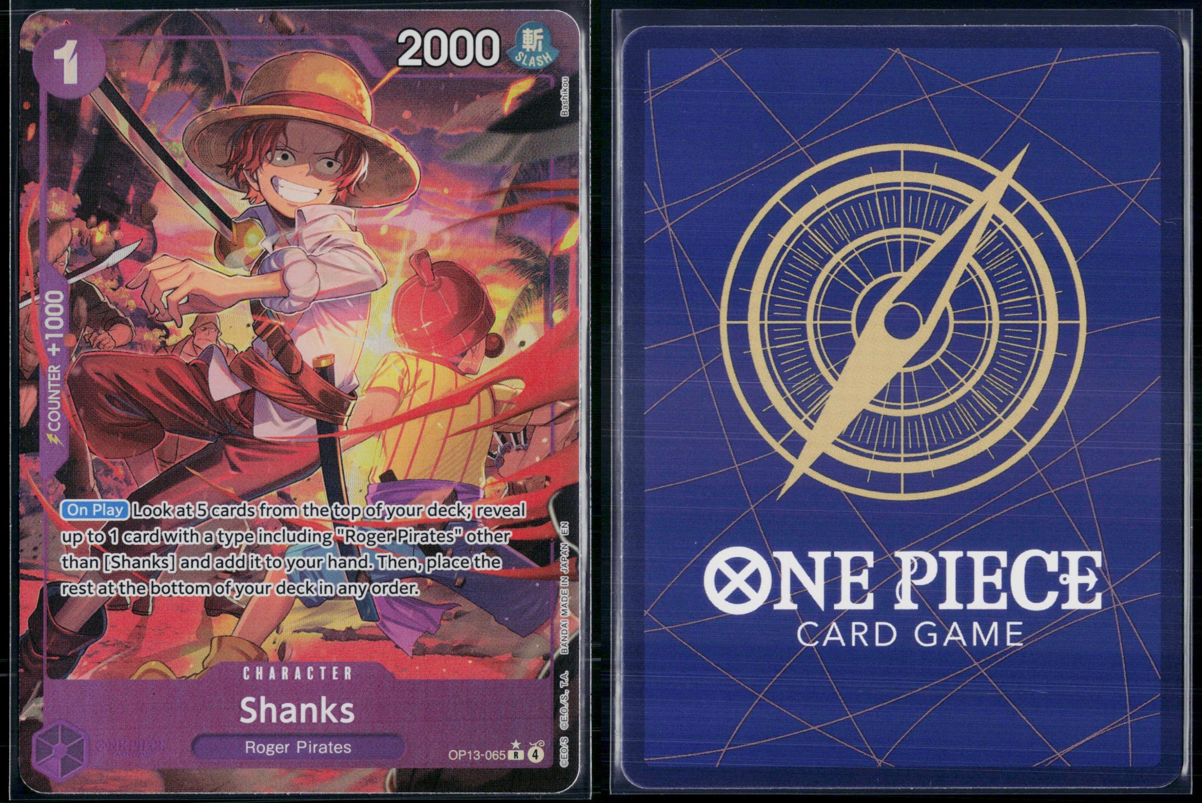 SHANKS (065) (ALTERNATE ART) OP13-065 ONE PIECE CARRYING ON HIS WILL R NM