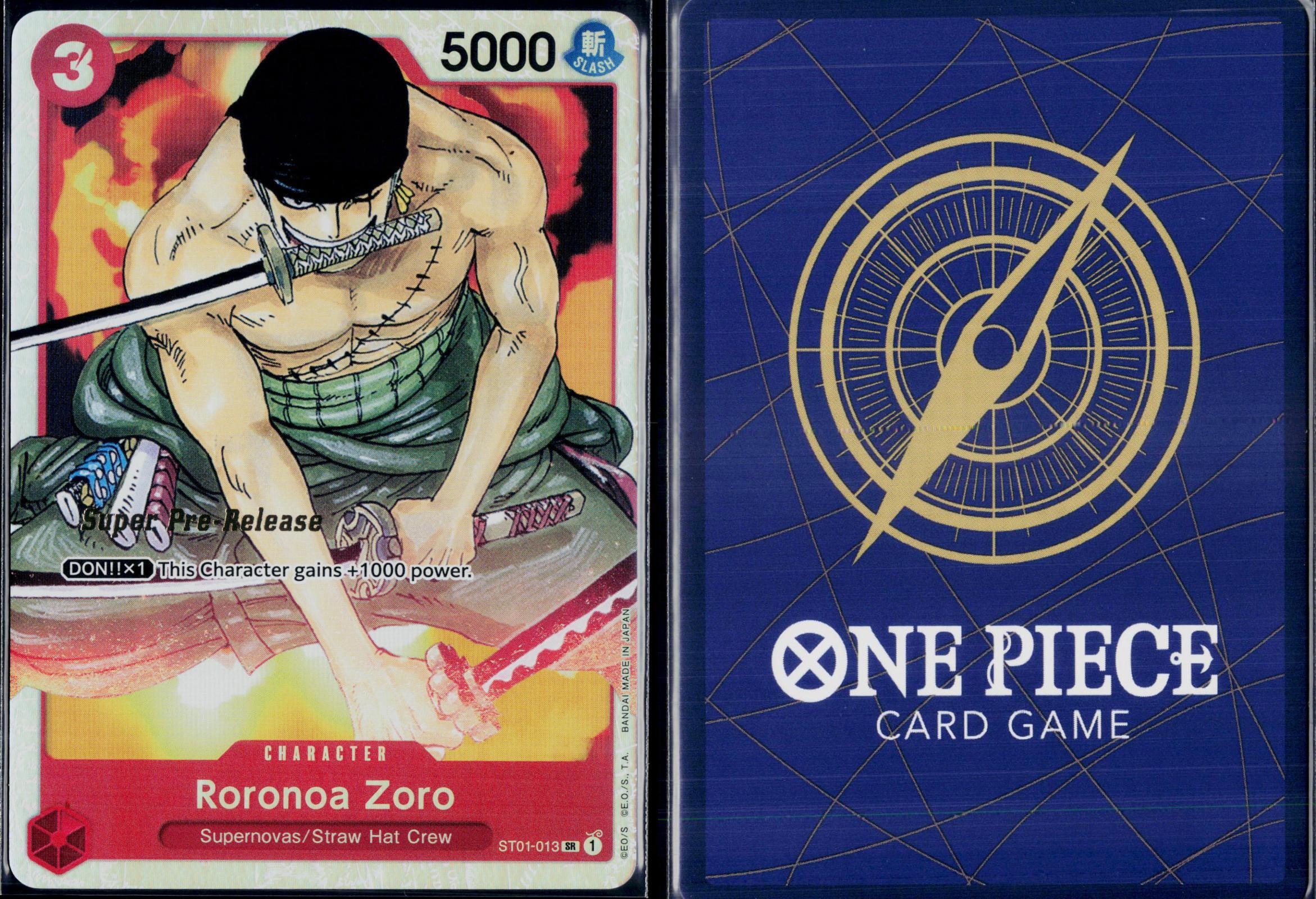 RORONOA ZORO ST01-013 ONE PIECE SUPER PRE-RELEASE NM