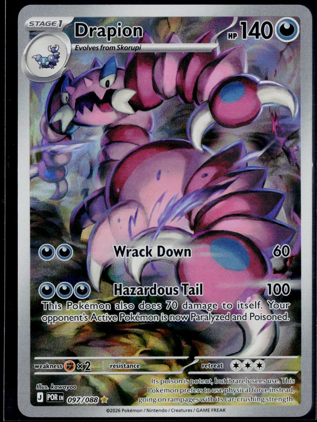 DRAPION 097/088 POKEMON PERFECT ORDER HOLO ILLUSTRATION RARE NM