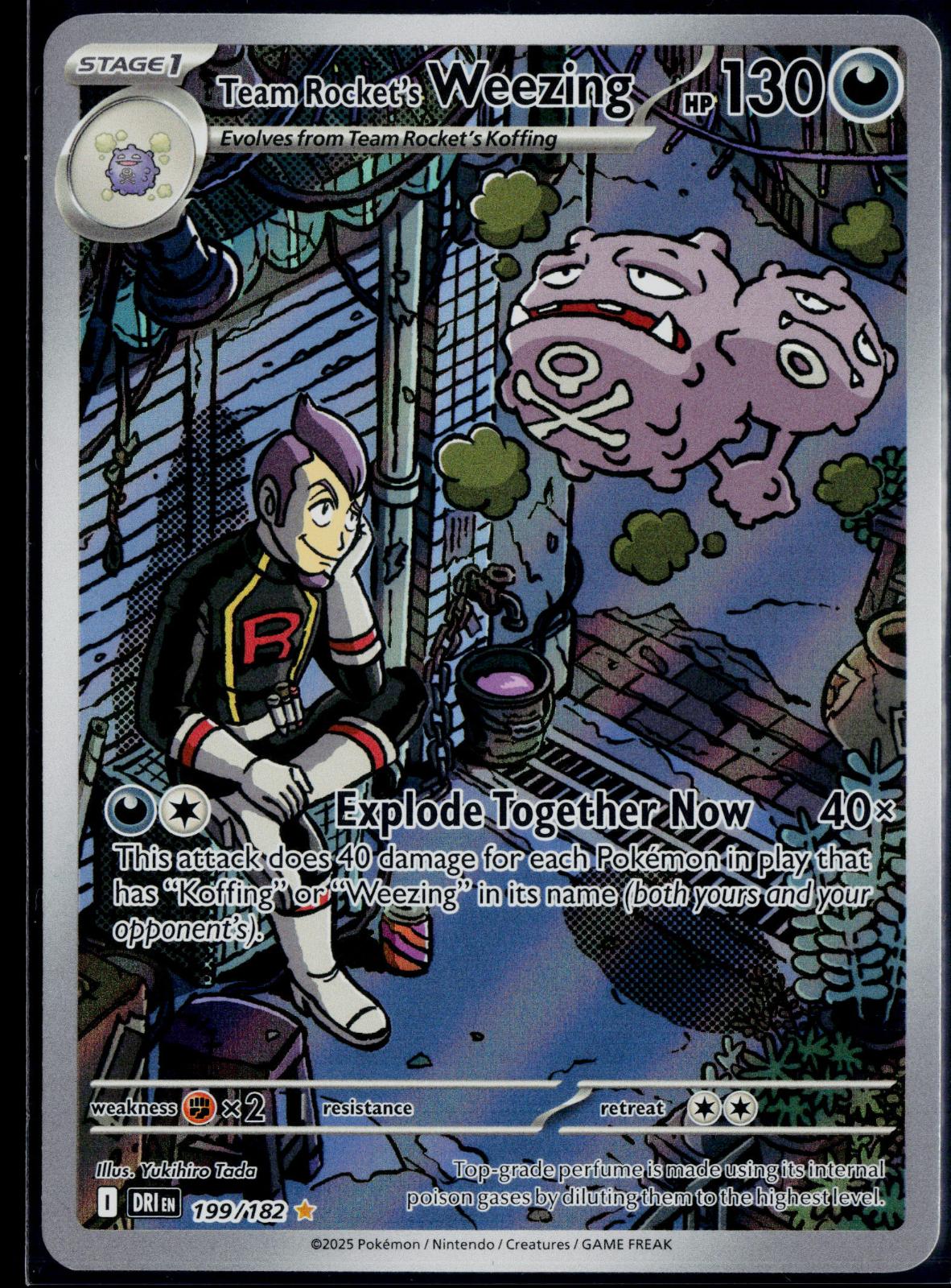 TEAM ROCKET'S WEEZING 199/182 POKEMON DESTINED RIVALS ILLUSTRATION RARE NM