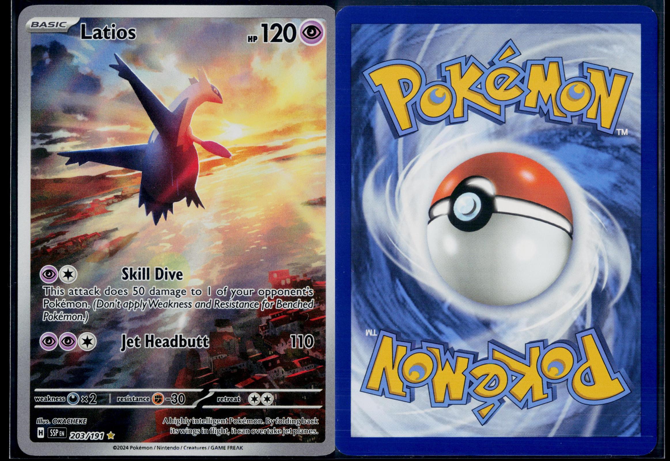 LATIOS 203/191 POKEMON SURGING SPARKS ILLUSTRATION RARE NM