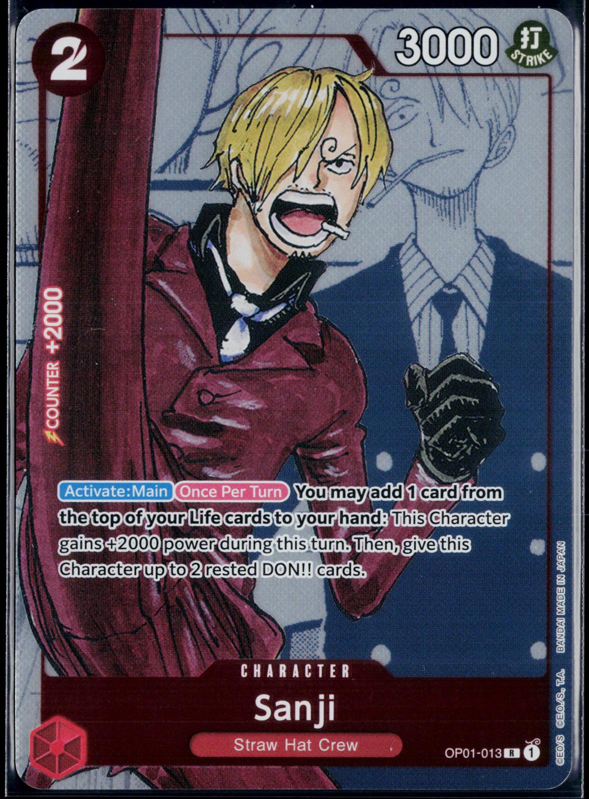 SANJI (ALTERNATE ART) OP01-013 ONE PIECE ONE PIECE PROMOTION CARDS P NM