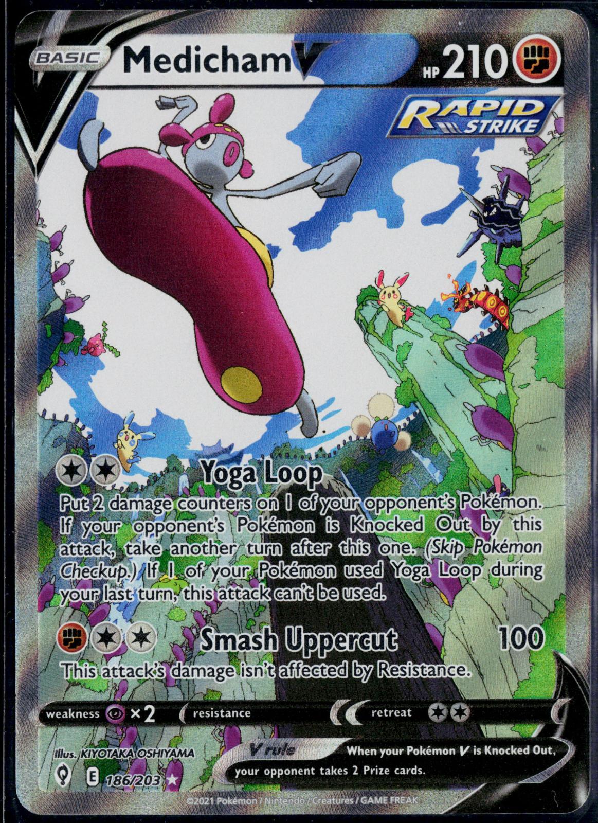 MEDICHAM V 186/203 POKEMON EVOLVING SKIES ULTRA RARE NM