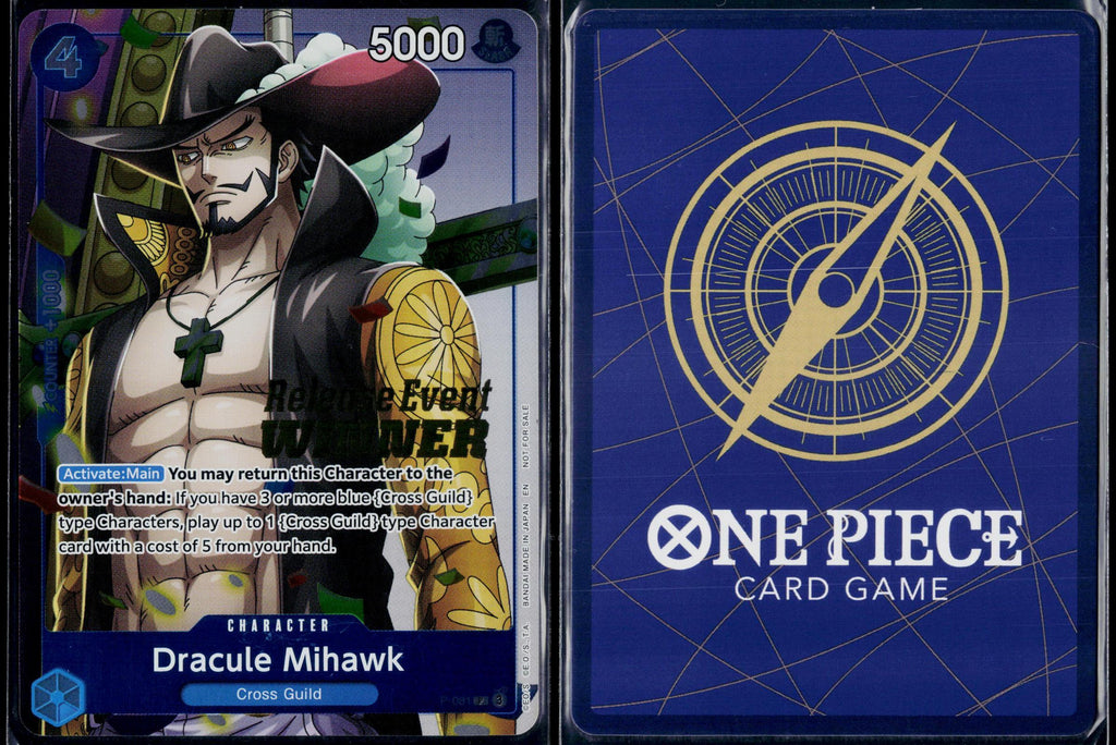 DRACULE MIHAWK (OP11 RELEASE EVENT WINNER) P-081 ONE PIECE PROMOTION CARDS NM