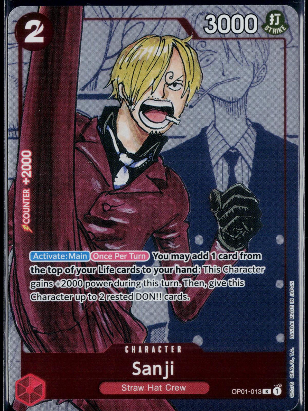 SANJI (ALTERNATE ART) OP01-013 ONE PIECE ONE PIECE PROMOTION CARDS P NM