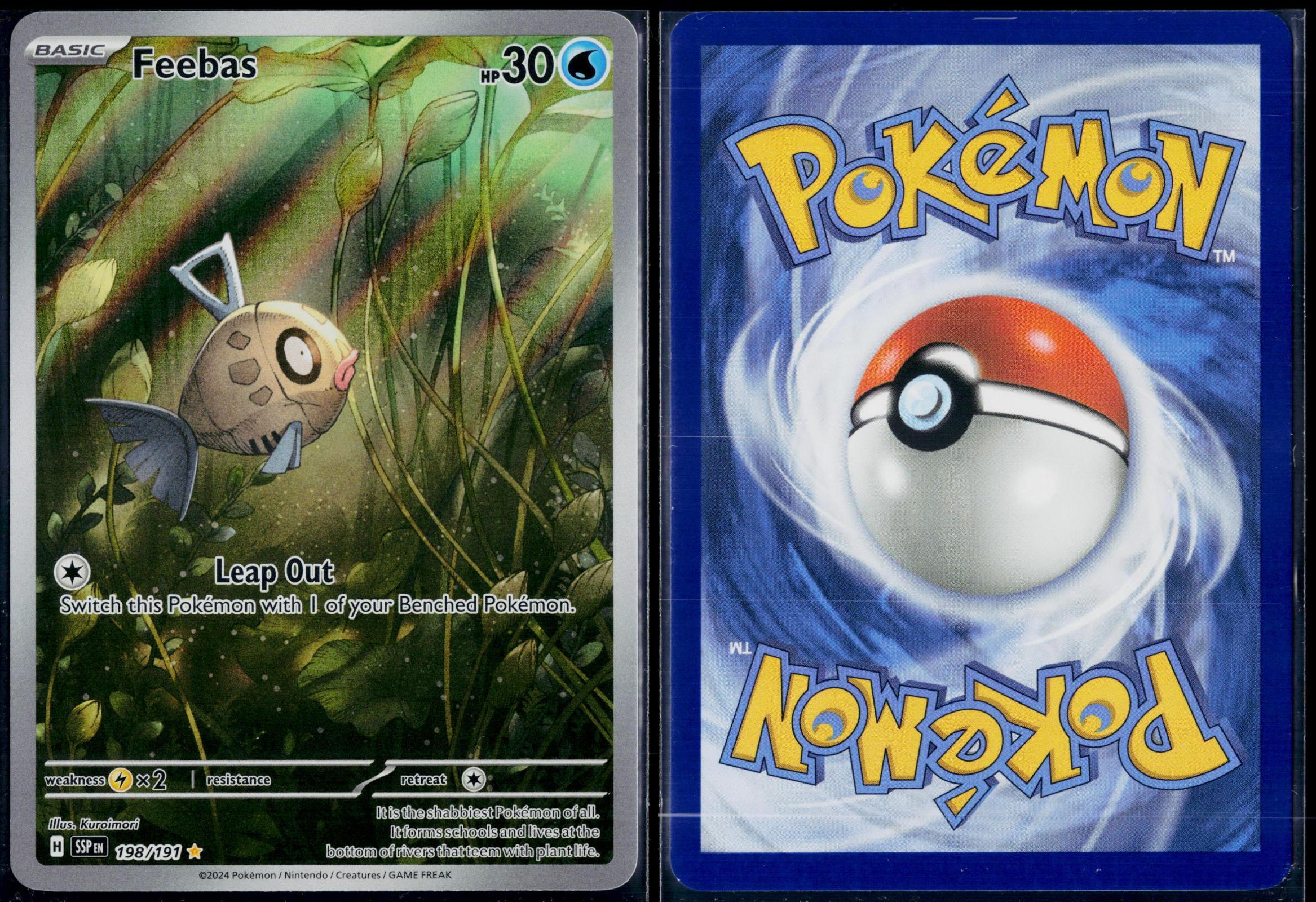 FEEBAS 198/191 POKEMON SURGING SPARKS ILLUSTRATION RARE NM