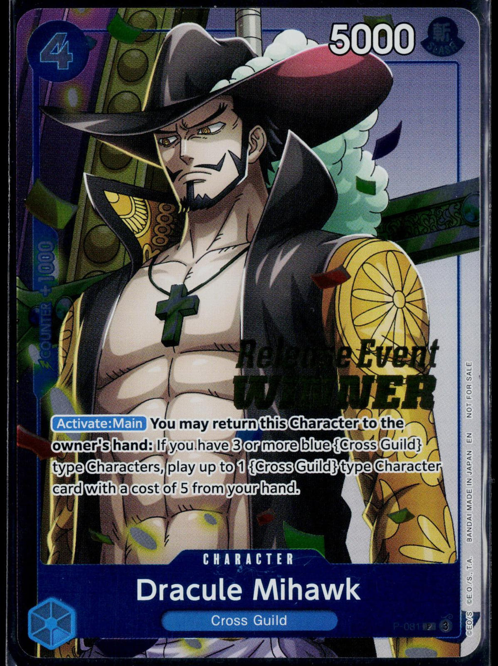 DRACULE MIHAWK (OP11 RELEASE EVENT WINNER) P-081 ONE PIECE PROMOTION CARDS NM