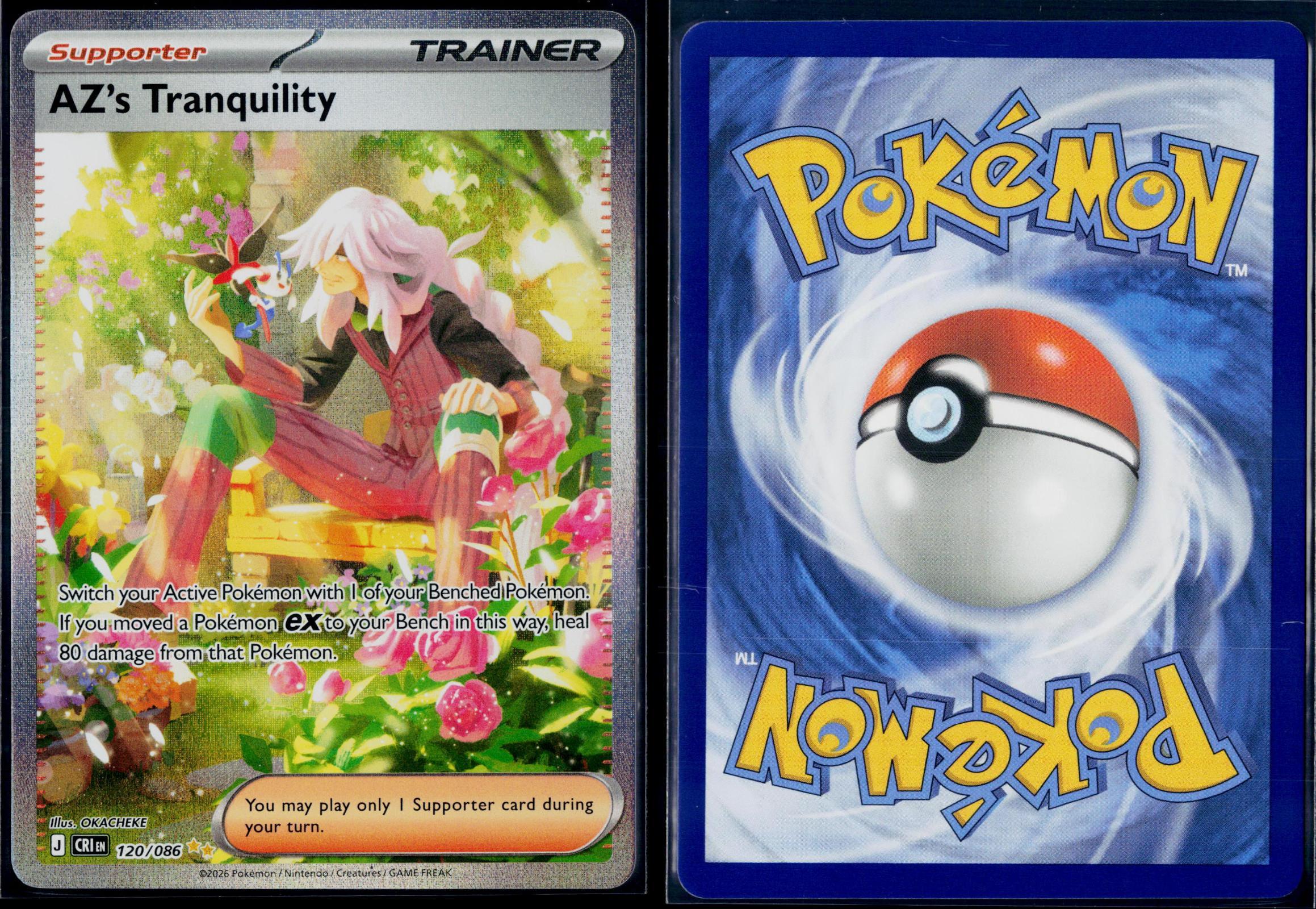 AZ'S TRANQUILITY 120/086 POKEMON ME04: CHAOS RISING SPECIAL ILLUSTRATION RARE NM