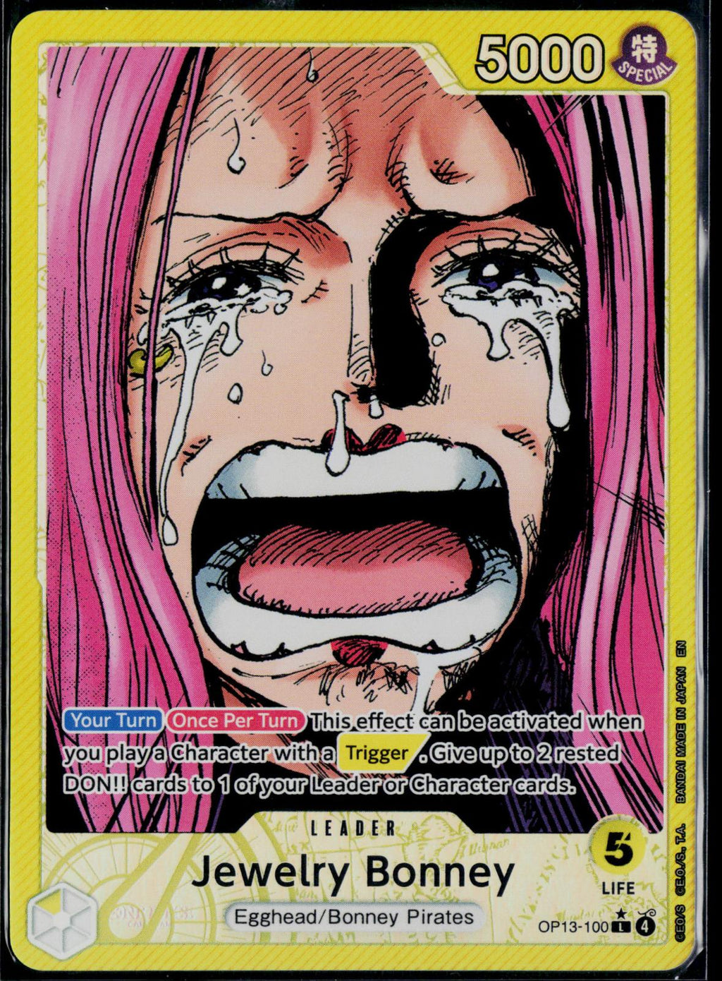JEWELRY BONNEY (100) (ALTERNATE ART) OP13-100 ONE PIECE CARRYING ON HIS WILL NM