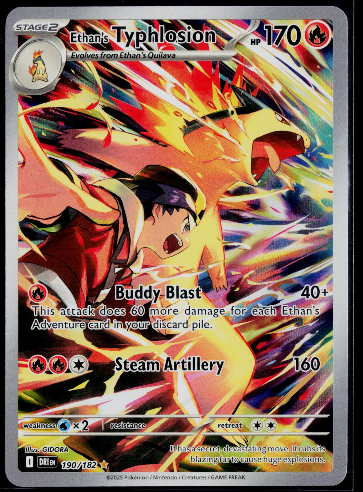 ETHAN'S TYPHLOSION 190/182 POKEMON DESTINED RIVALS ILLUSTRATION RARE NM