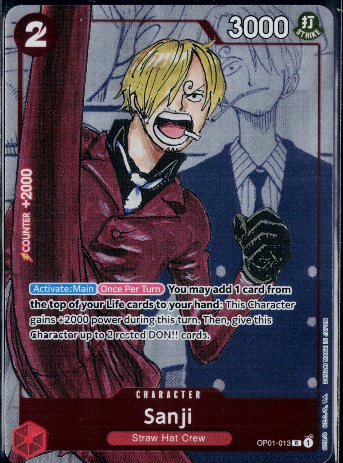 SANJI (ALTERNATE ART) OP01-013 ONE PIECE ONE PIECE PROMOTION CARDS P NM