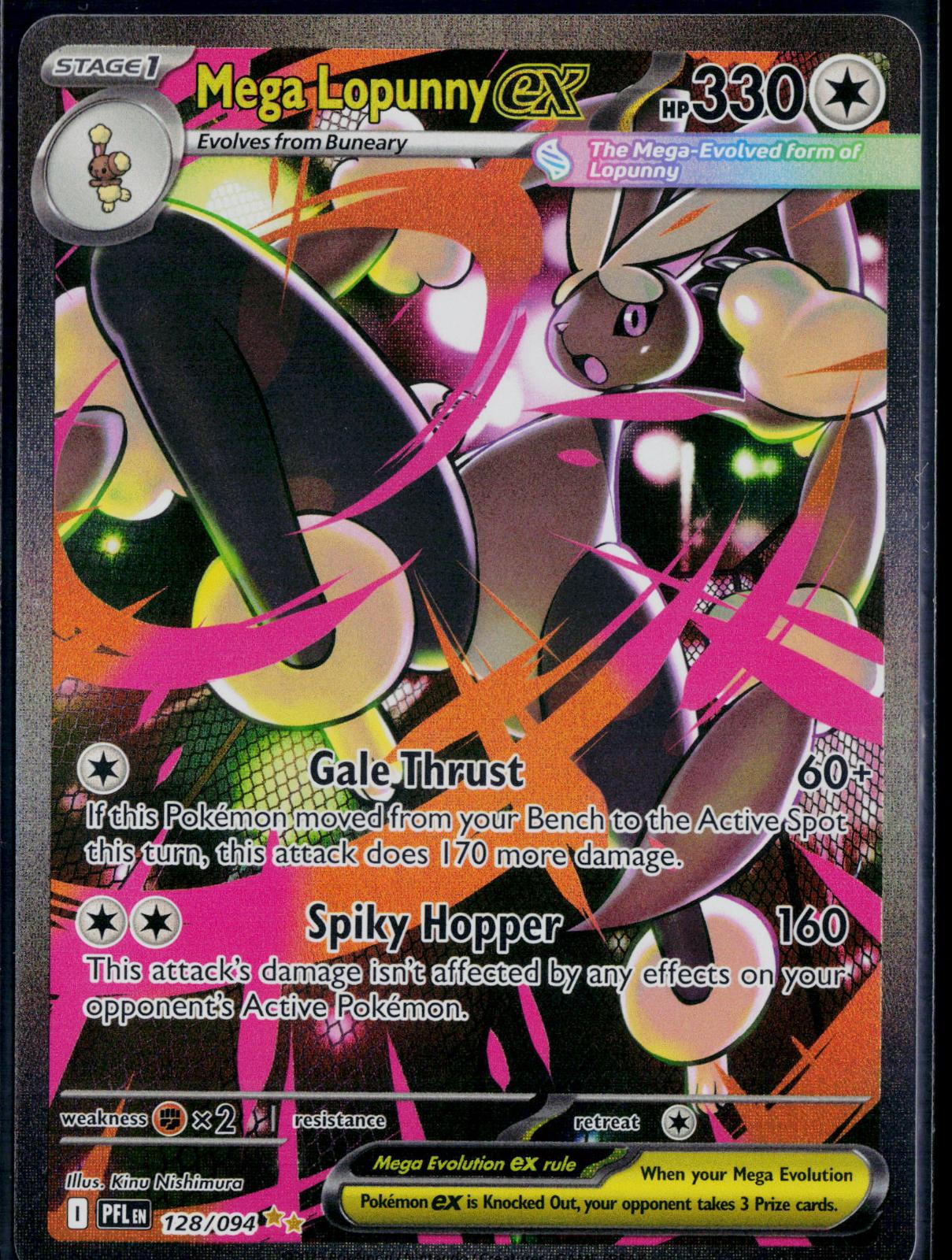 MEGA LOPUNNY EX 128/094 POKEMON PHANTASMAL FLAMES SPECIAL ILLUSTRATION RARE NM