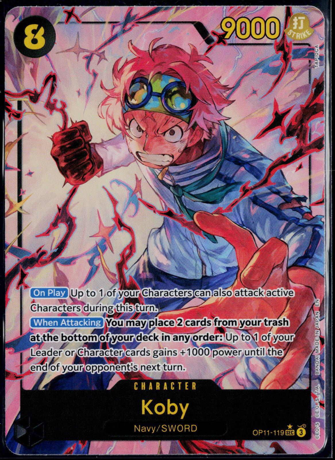 KOBY (119) (ALTERNATE ART) OP11-119 ONE PIECE A FIST OF DIVINE SPEED SEC NM