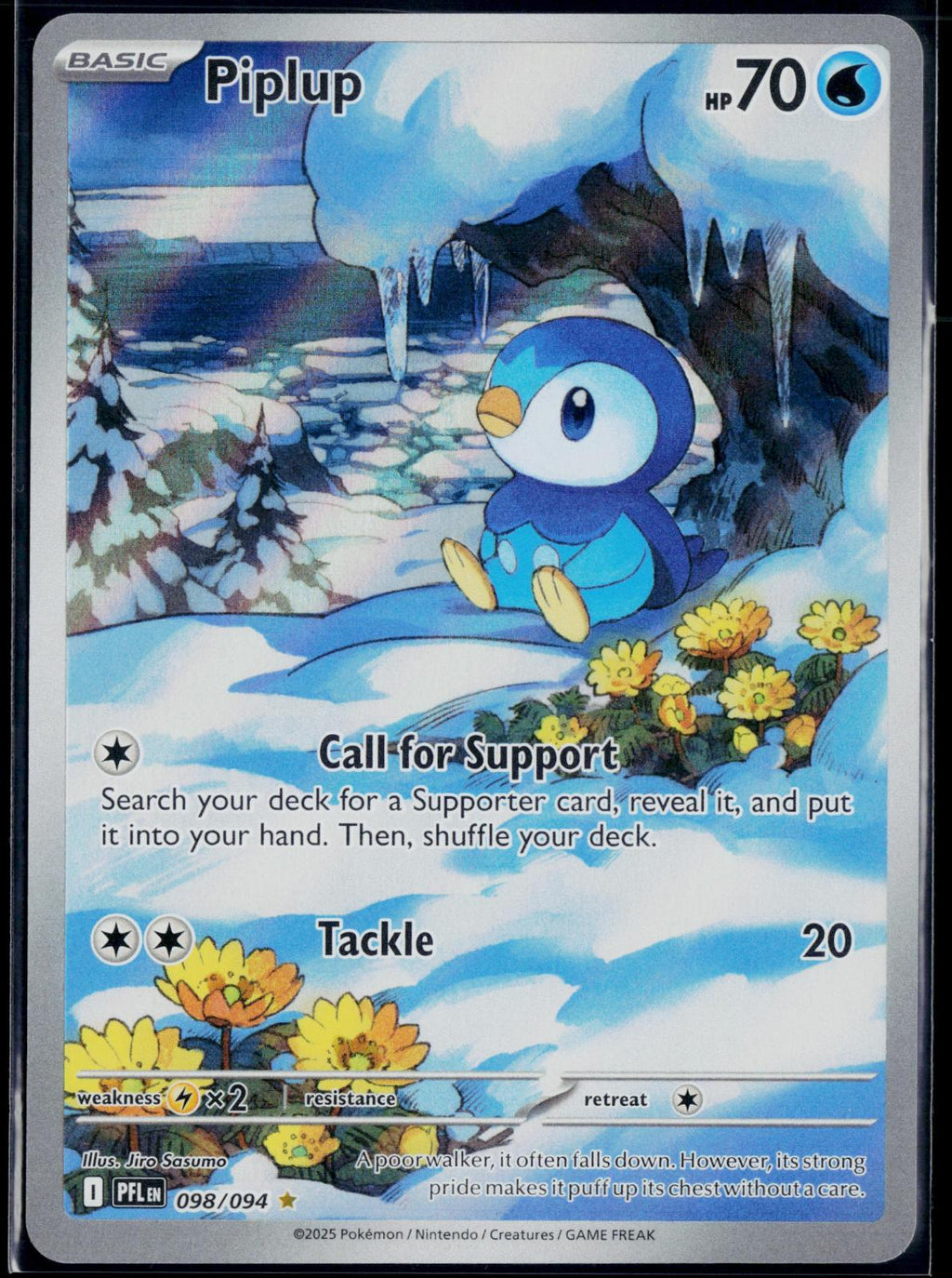 PIPLUP 098/094 POKEMON PHANTASMAL FLAMES ILLUSTRATION RARE NM