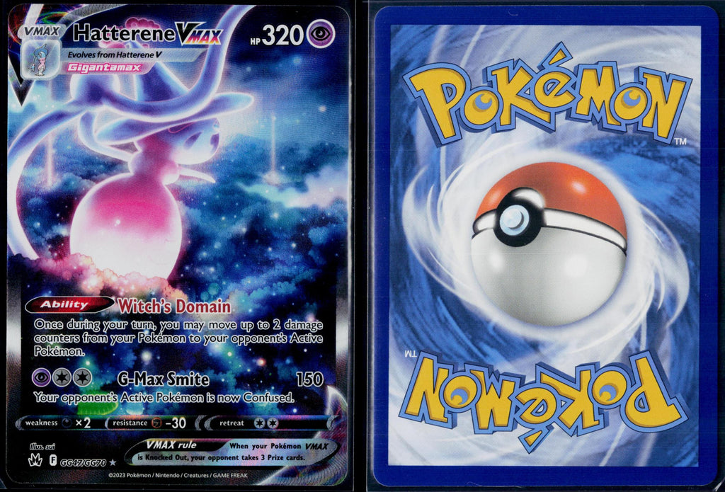 HATTERENE VMAX GG47/GG70 POKEMON CROWN ZENITH GALARIAN GALLERY HOLO VMAX RARE NM