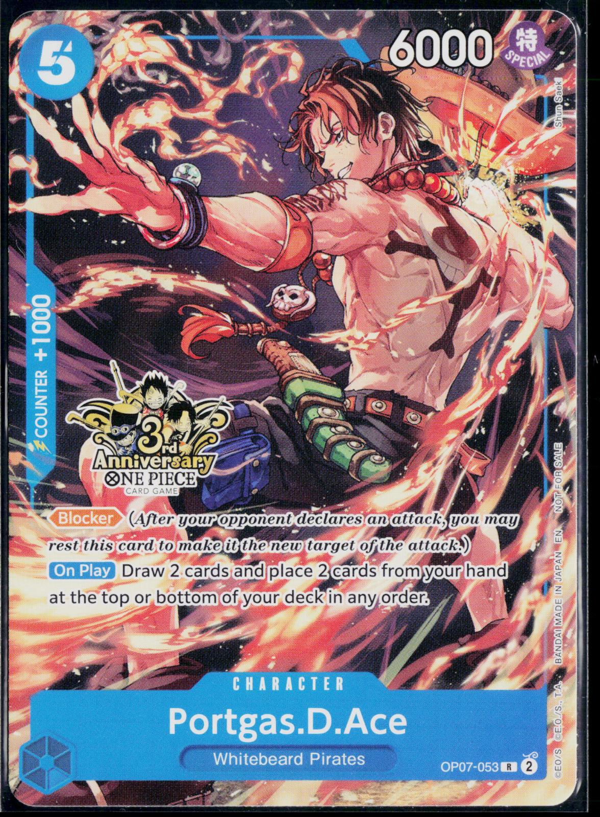 PORTGAS.D.ACE (3RD ANNIVERSARY TOURNAMENT) OP07-053 ONE PIECE NM