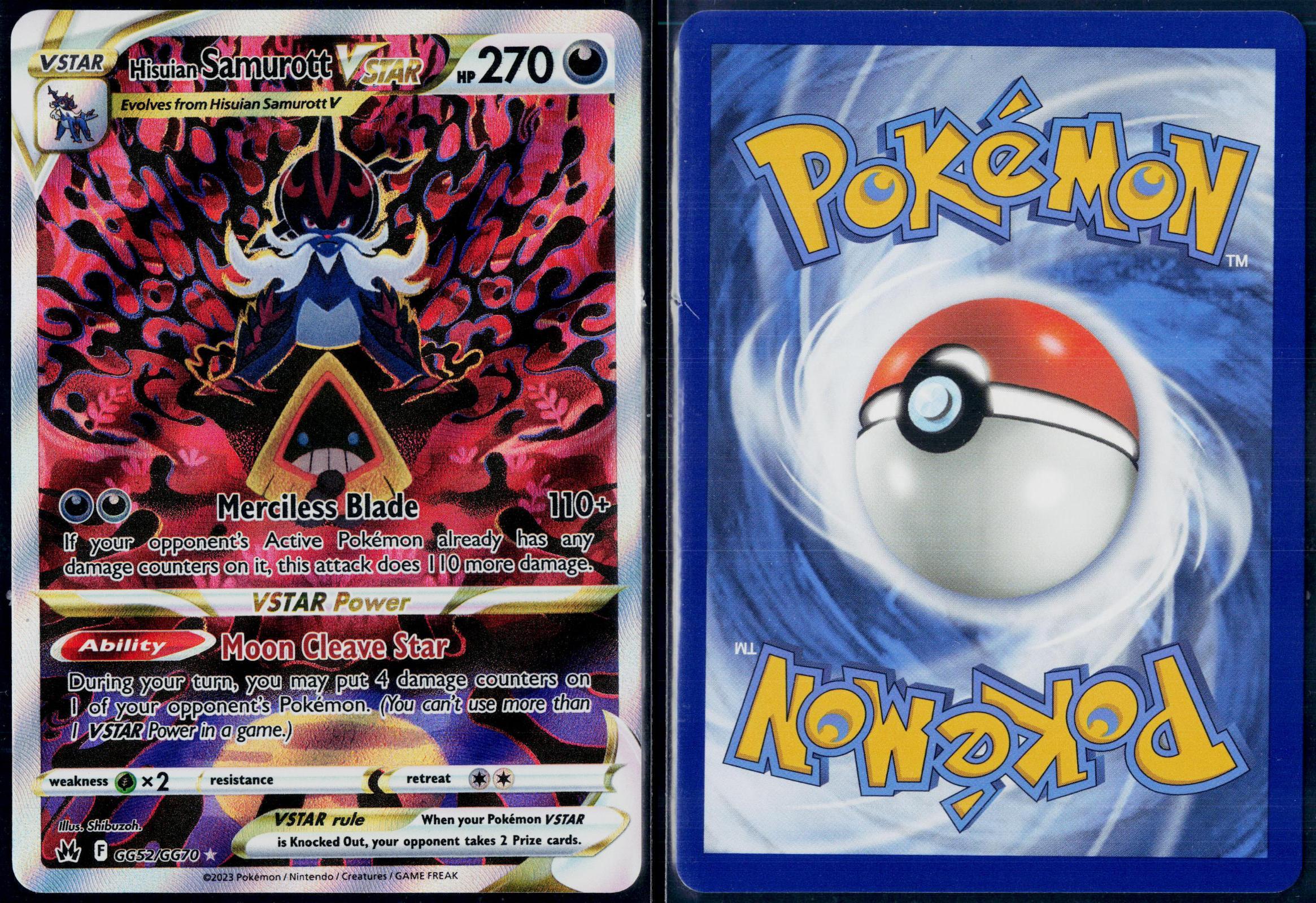 HISUIAN SAMUROTT VSTAR GG52/GG70 POKEMON CROWN ZENITH GALARIAN GALLERY HOLO NM