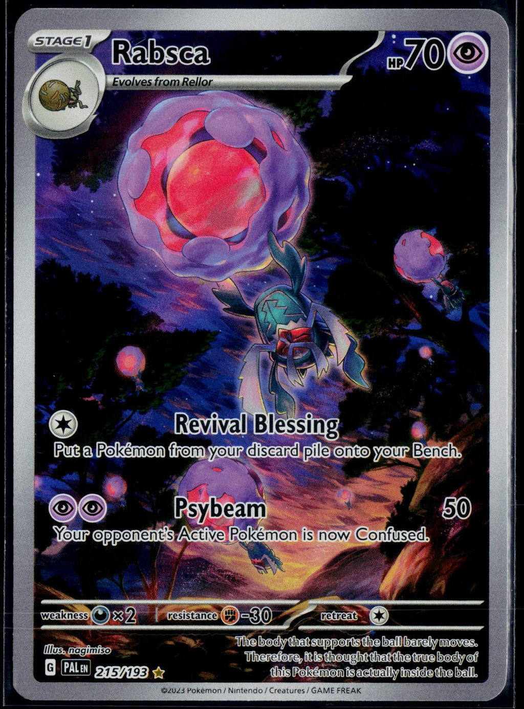 RABSCA 215/193 POKEMON PALDEA EVOLVED ILLUSTRATION RARE NM