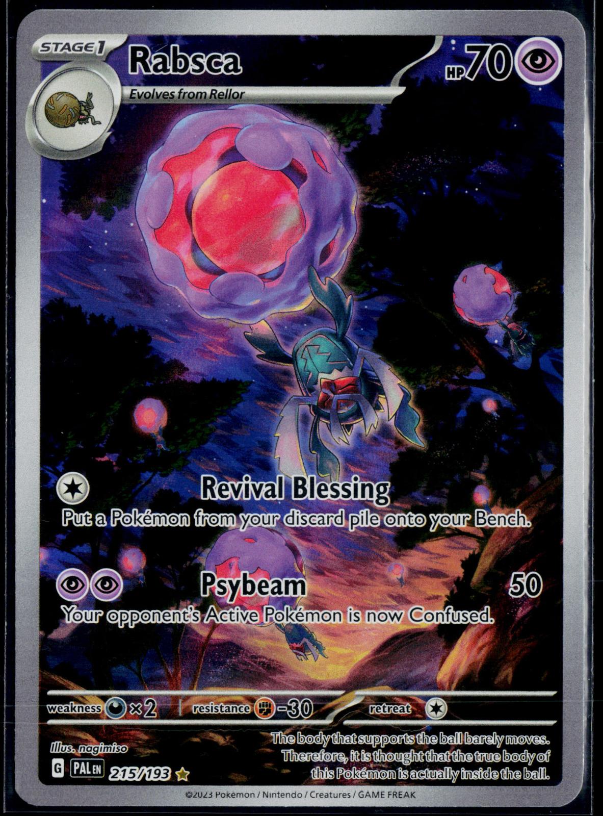 RABSCA 215/193 POKEMON PALDEA EVOLVED ILLUSTRATION RARE NM