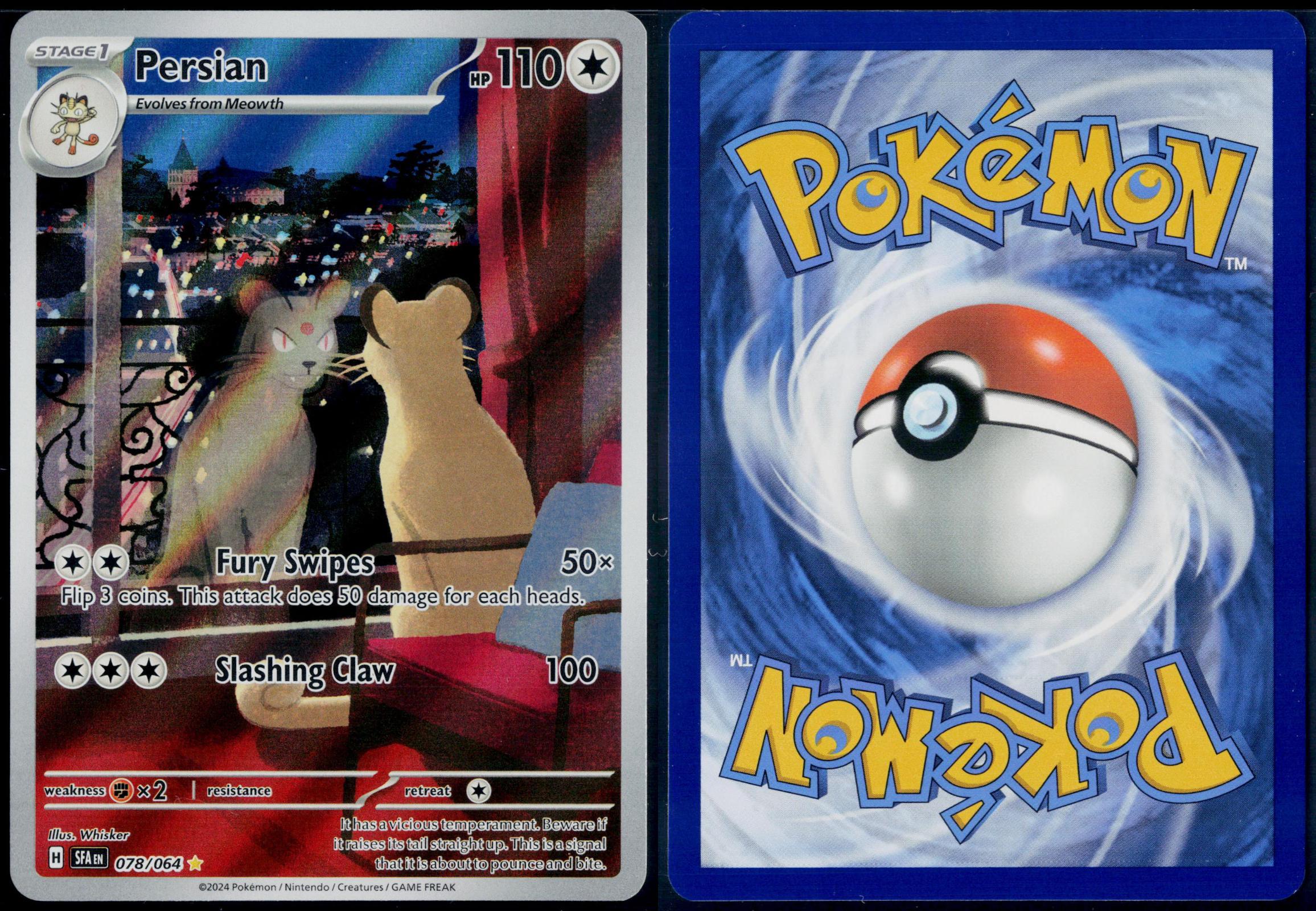 PERSIAN 078/064 POKEMON SHROUDED FABLE ILLUSTRATION RARE NM