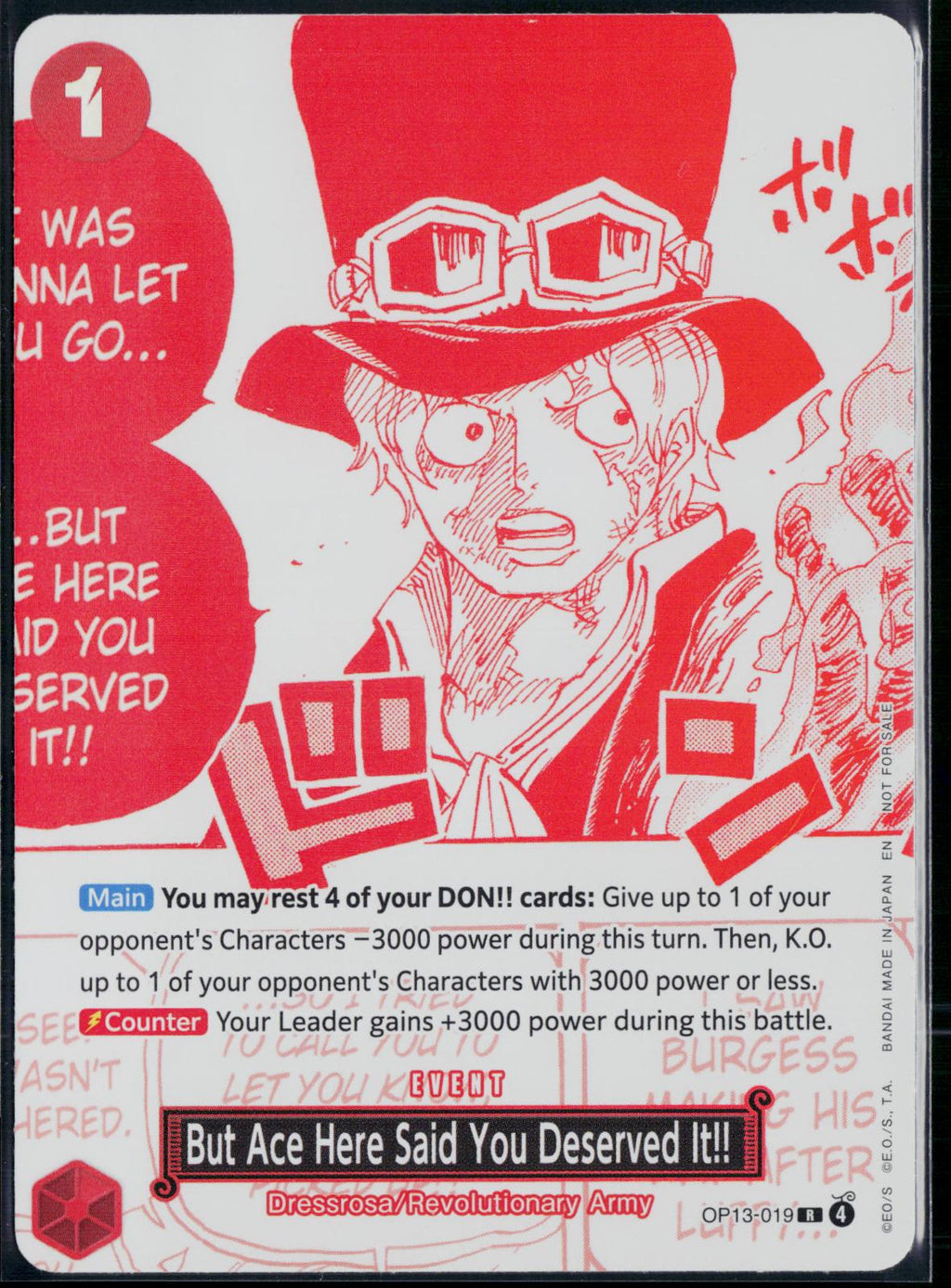 BUT ACE HERE SAID YOU DESERVED IT!! (3RD ANNIVERSARY) OP13-019 ONE PIECE NM
