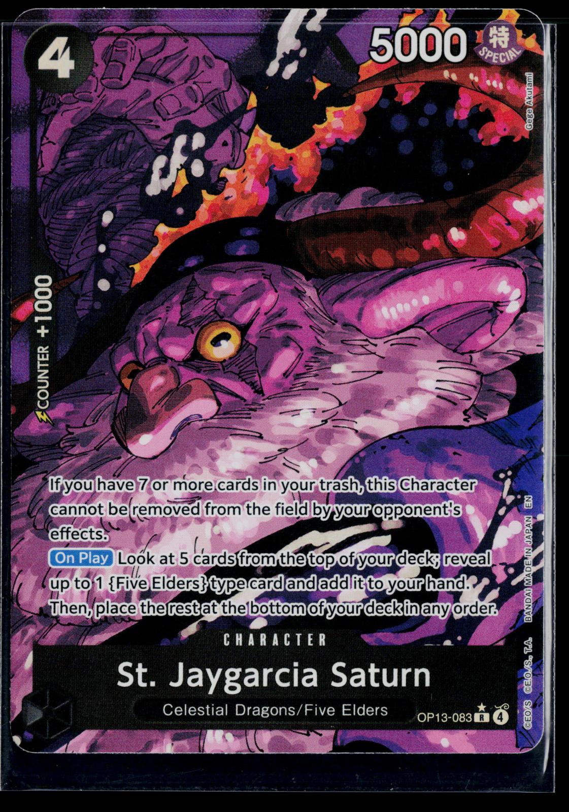 ST. JAYGARCIA SATURN (ALTERNATE ART) OP13-083 ONE PIECE CARRYING ON HIS WILL NM