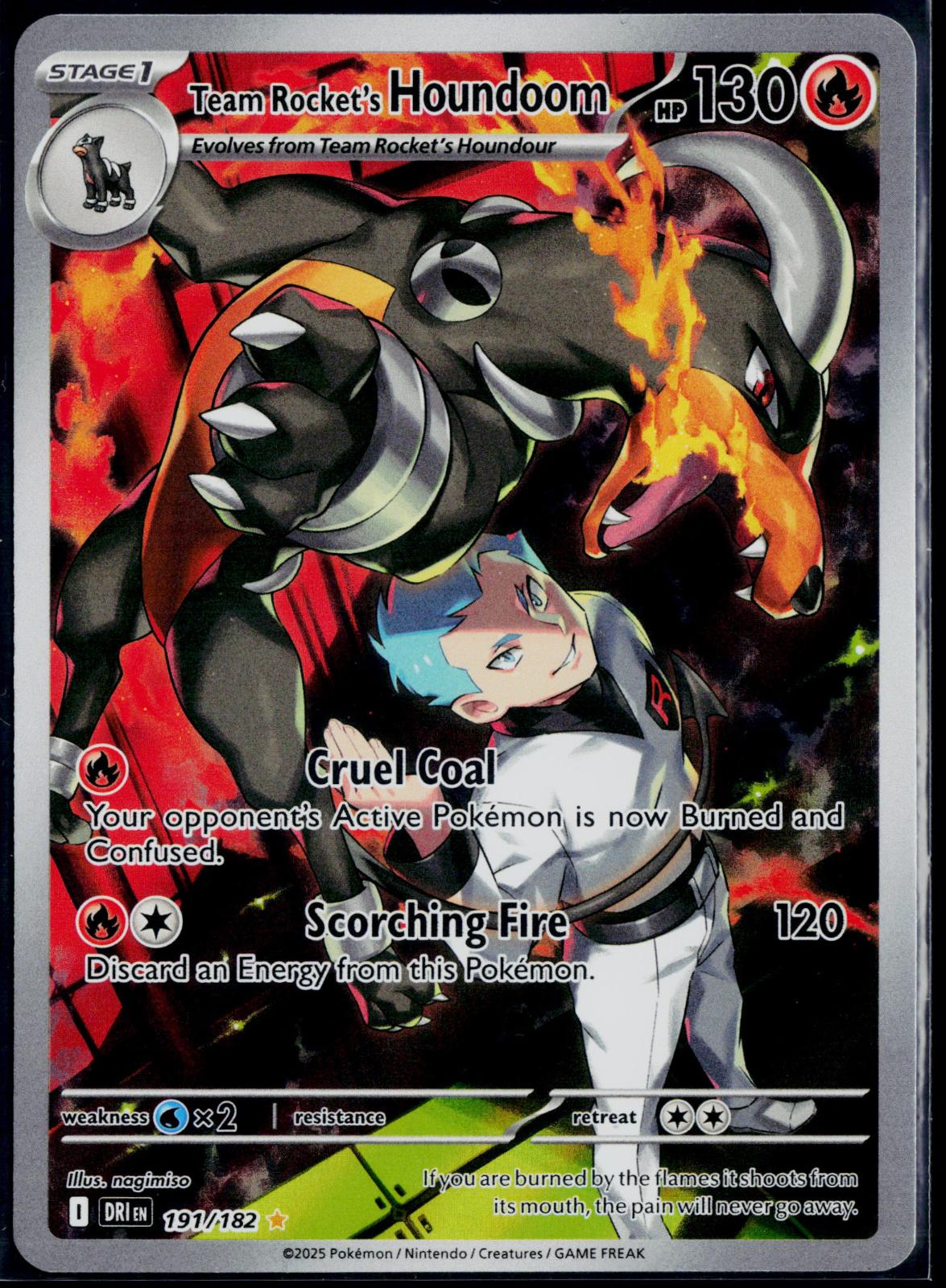 TEAM ROCKET'S HOUNDOOM 191/182 POKEMON DESTINED RIVALS ILLUSTRATION RARE NM