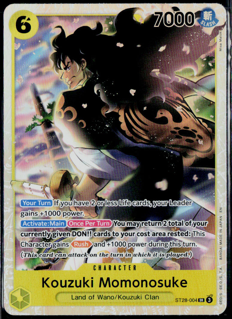 KOUZUKI MOMONOSUKE ST28-004 ONE PIECE STARTER DECK 28: GREEN/YELLOW YAMATO SR NM