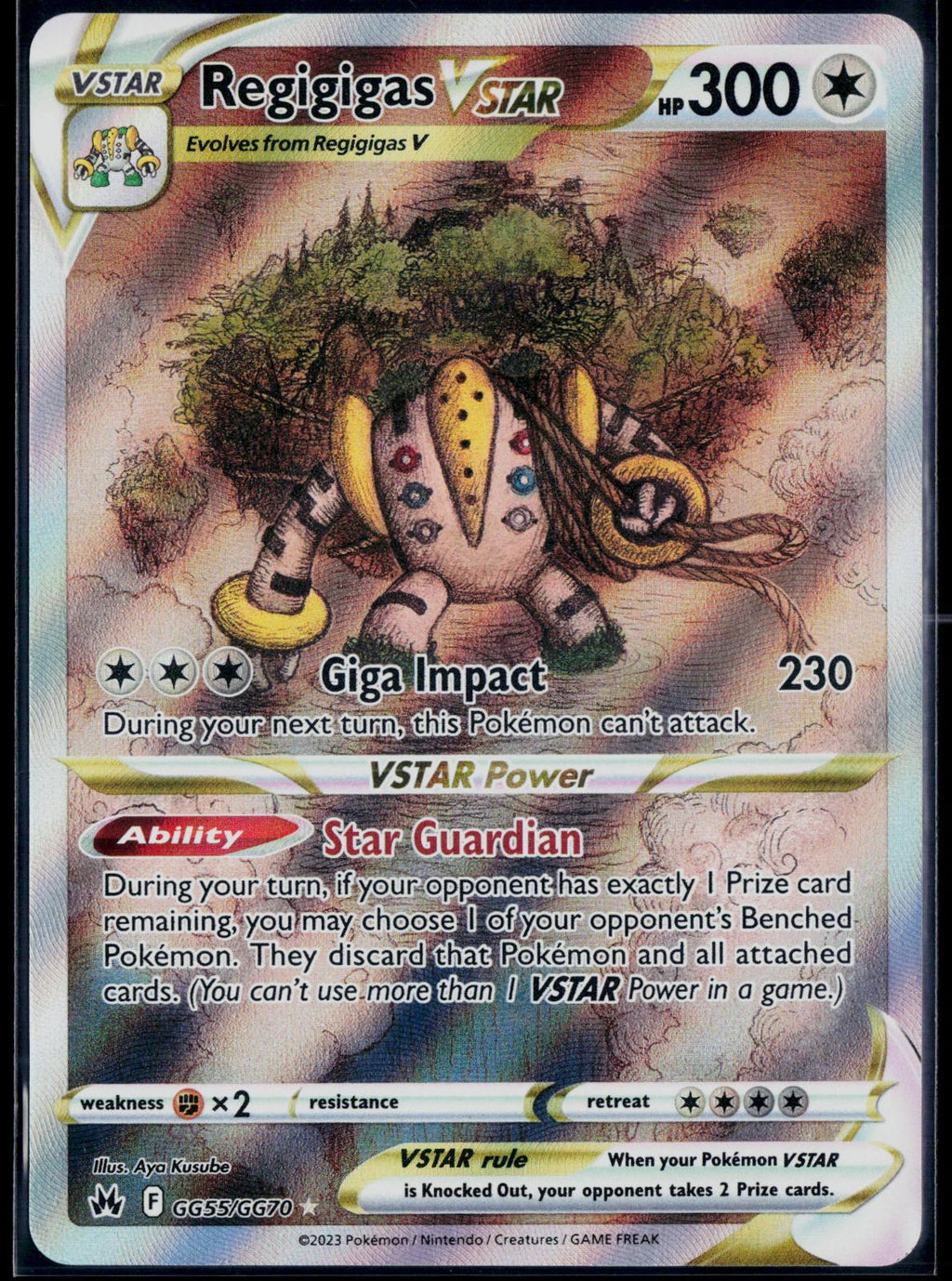 REGIGIGAS VSTAR GG55/GG70 POKEMON CROWN ZENITH GALARIAN GALLERY HOLO NM
