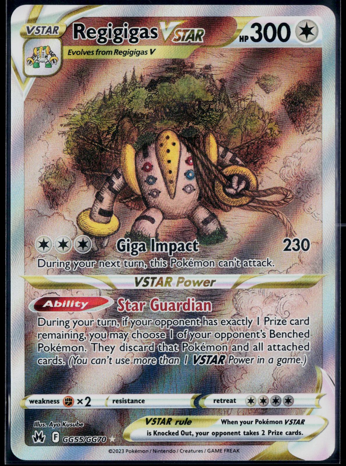 REGIGIGAS VSTAR GG55/GG70 POKEMON CROWN ZENITH GALARIAN GALLERY HOLO NM