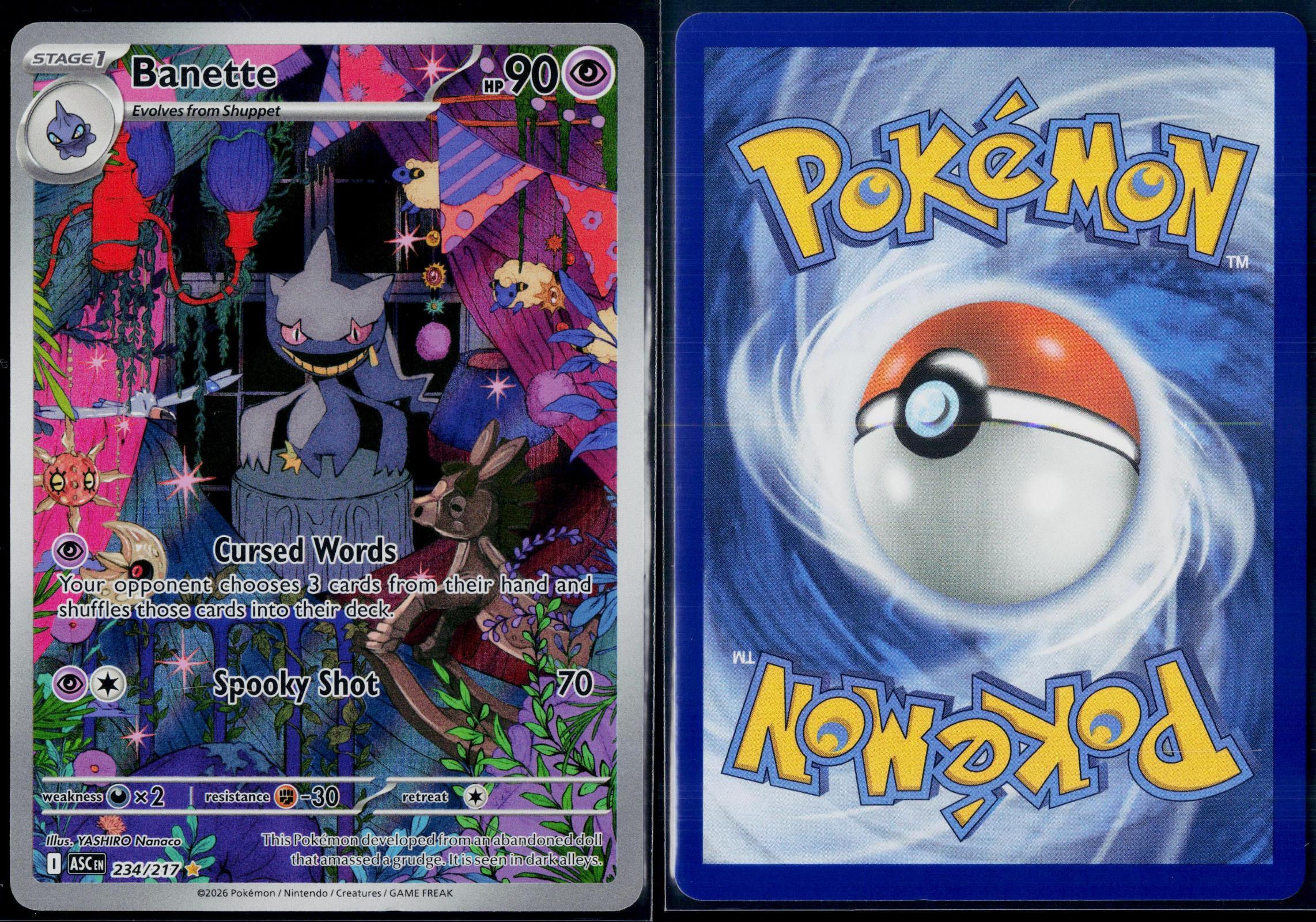BANETTE 234/217 POKEMON ASCENDED HEROES ILLUSTRATION RARE NM