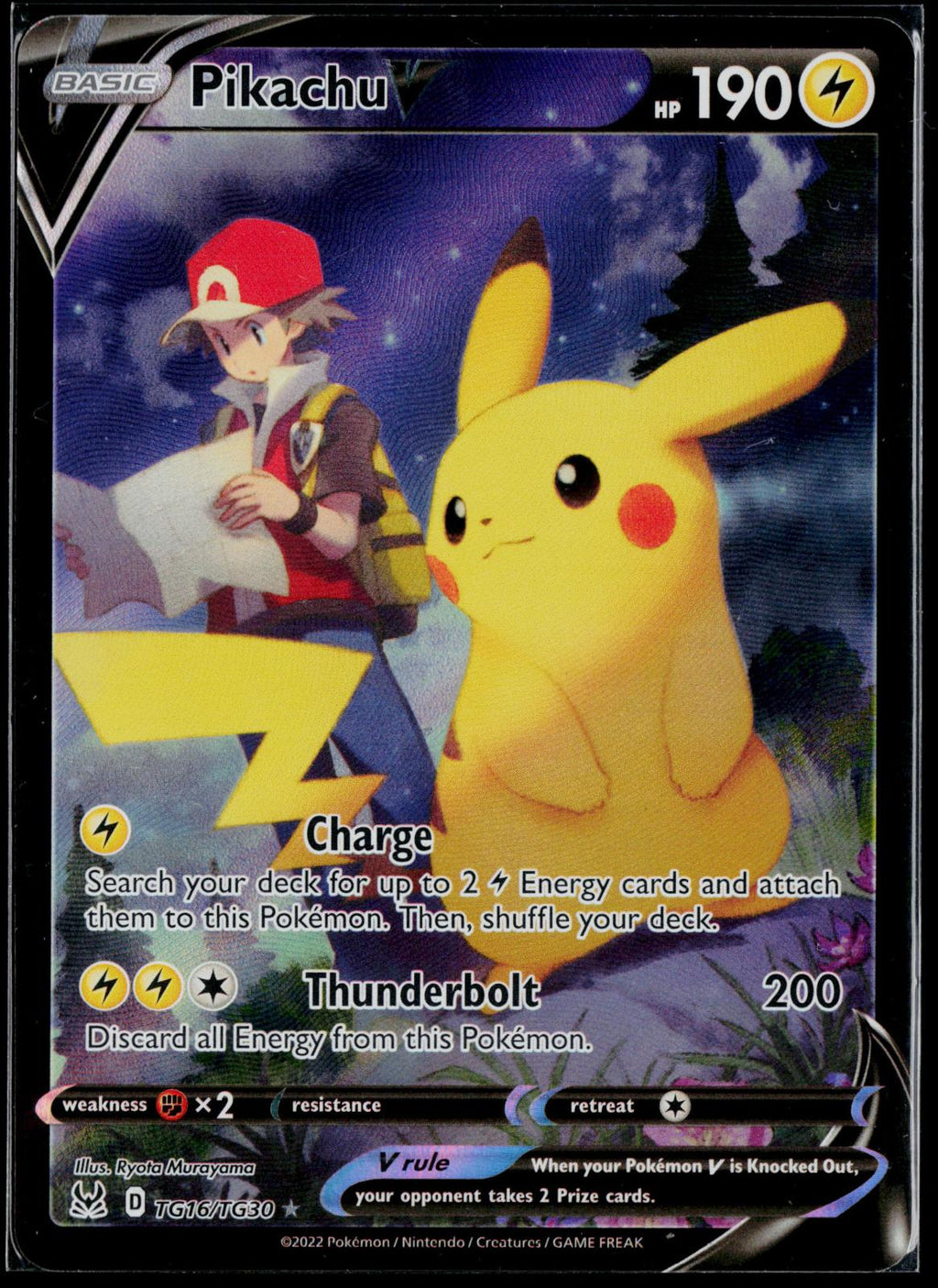 PIKACHU V TG16/TG30 POKEMON LOST ORIGIN TRAINER GALLERY HOLO V RARE NM