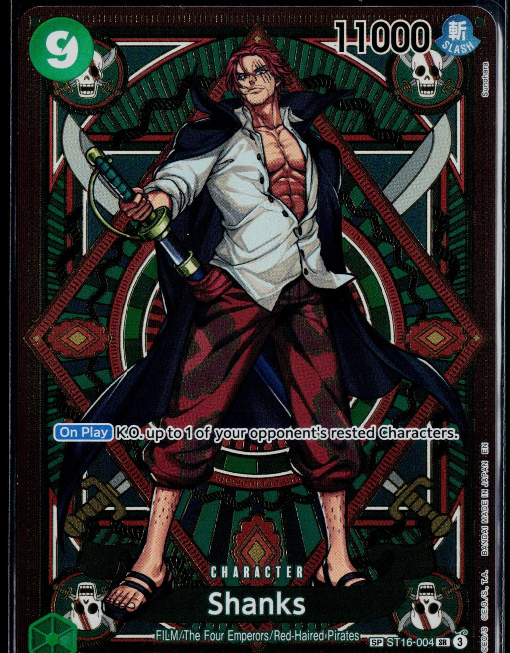 SHANKS (SP) ST16-004 ONE PIECE A FIST OF DIVINE SPEED SR NM