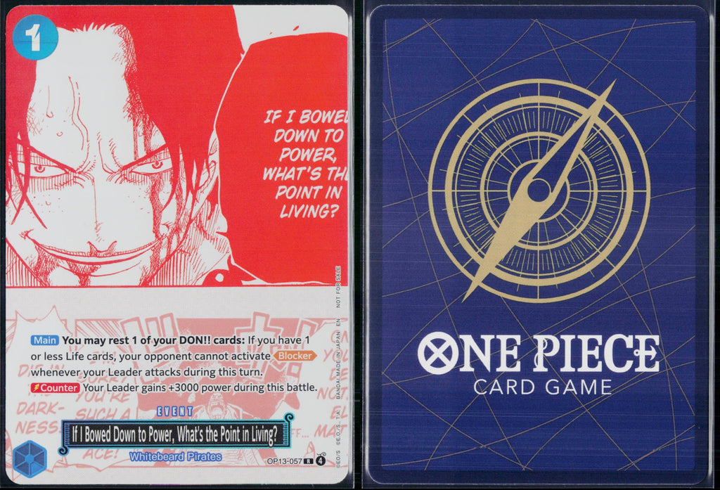 IF I BOWED DOWN TO POWER, WHAT'S THE POINT IN LIVING? (3RD ANNIVERSARY) OP13-057