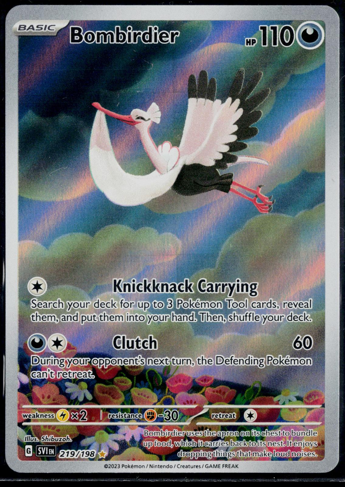 BOMBIRDIER 219/198 POKEMON SCARLET & VIOLET ILLUSTRATION RARE NM