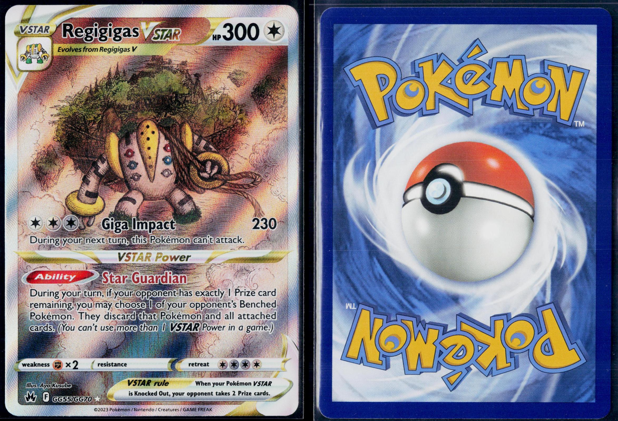 REGIGIGAS VSTAR GG55/GG70 POKEMON CROWN ZENITH GALARIAN GALLERY HOLO NM