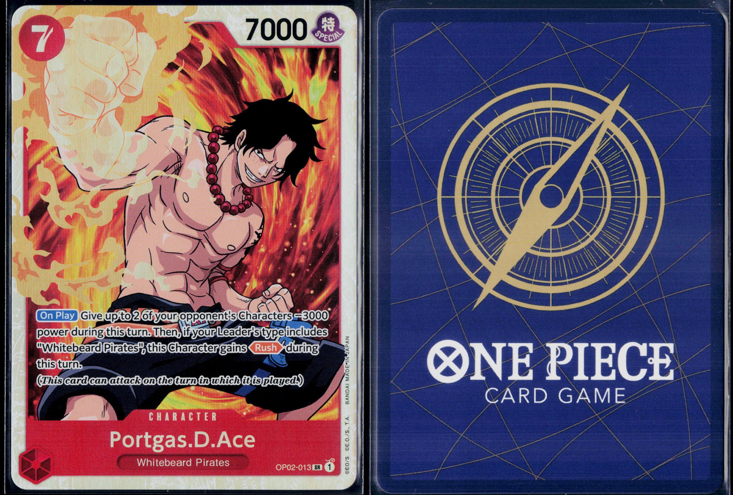 PORTGAS.D.ACE OP02-013 ONE PIECE PARAMOUNT WAR SR NM
