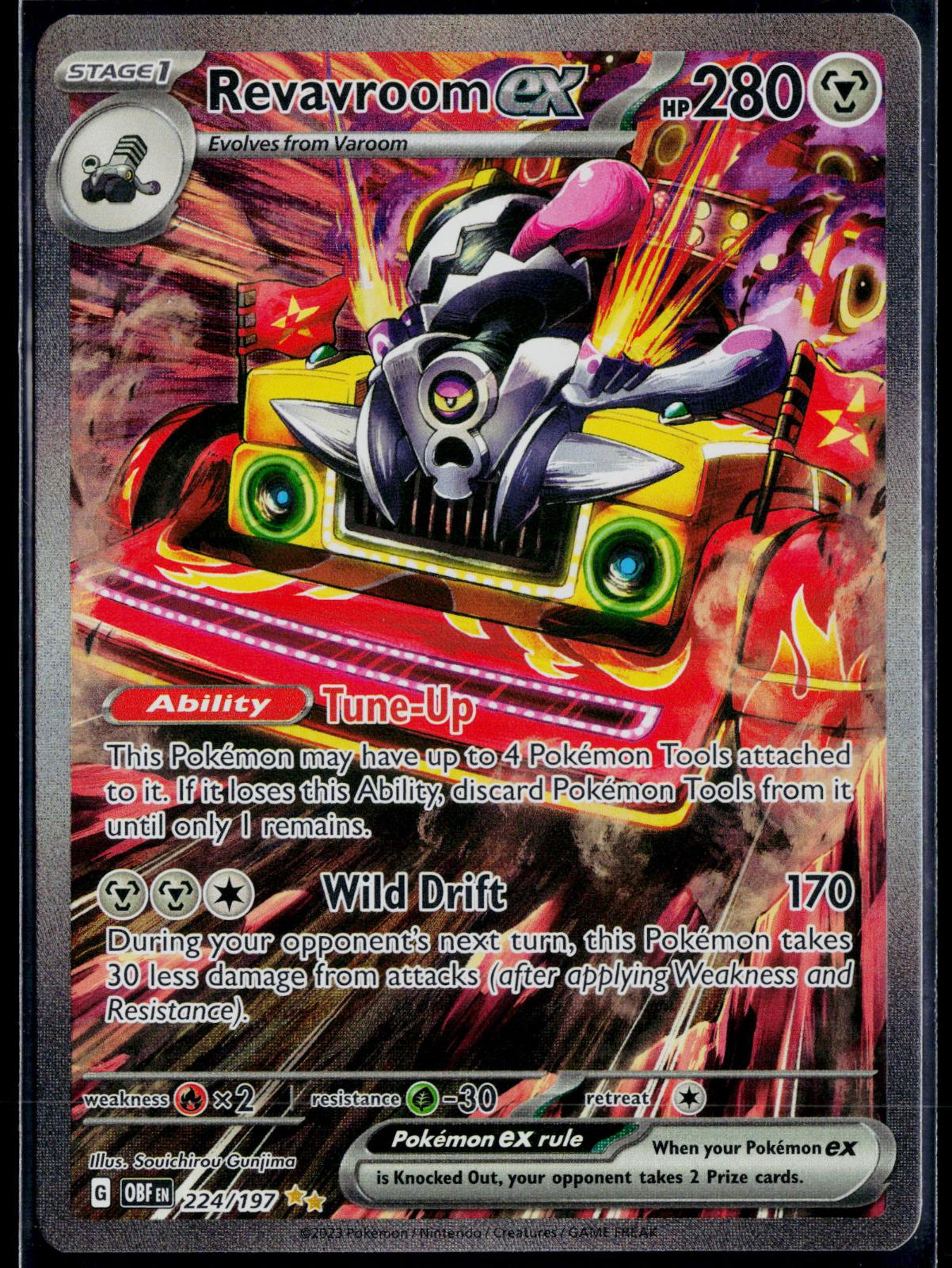 REVAVROOM EX 224/197 POKEMON OBSIDIAN FLAMES SPECIAL ILLUSTRATION RARE NM