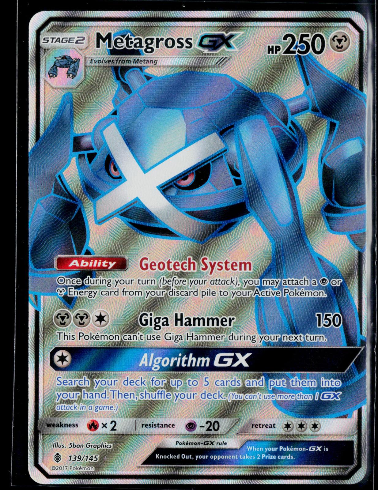 METAGROSS GX (FULL ART) 139/145 POKEMON GUARDIANS RISING HOLO ULTRA RARE NM