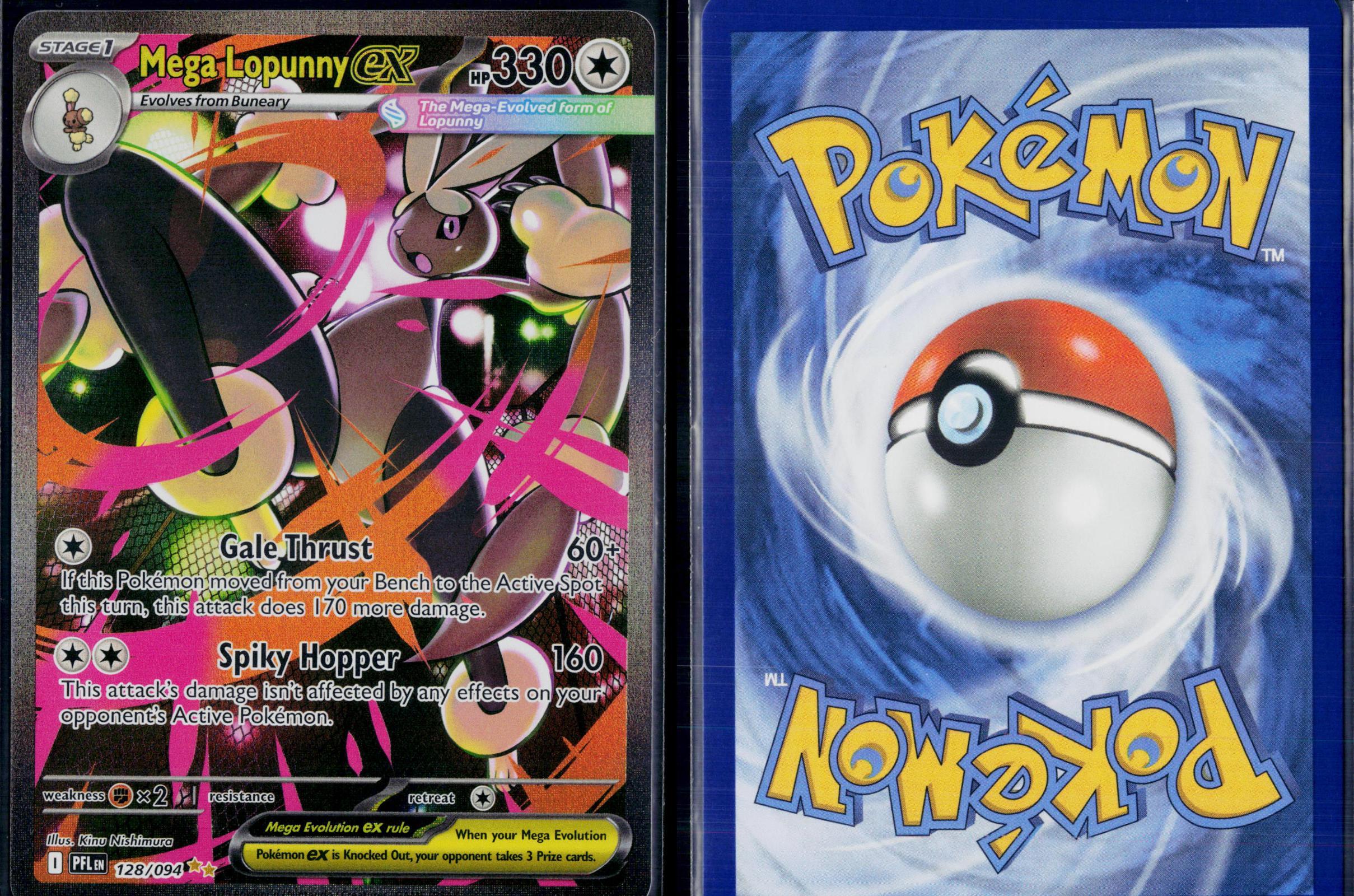 MEGA LOPUNNY EX 128/094 POKEMON PHANTASMAL FLAMES SPECIAL ILLUSTRATION RARE NM