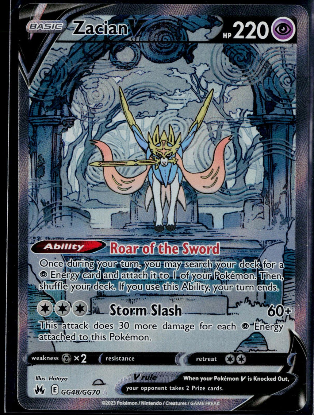 ZACIAN V GG48/GG70 POKEMON CROWN ZENITH GALARIAN GALLERY HOLO V RARE NM
