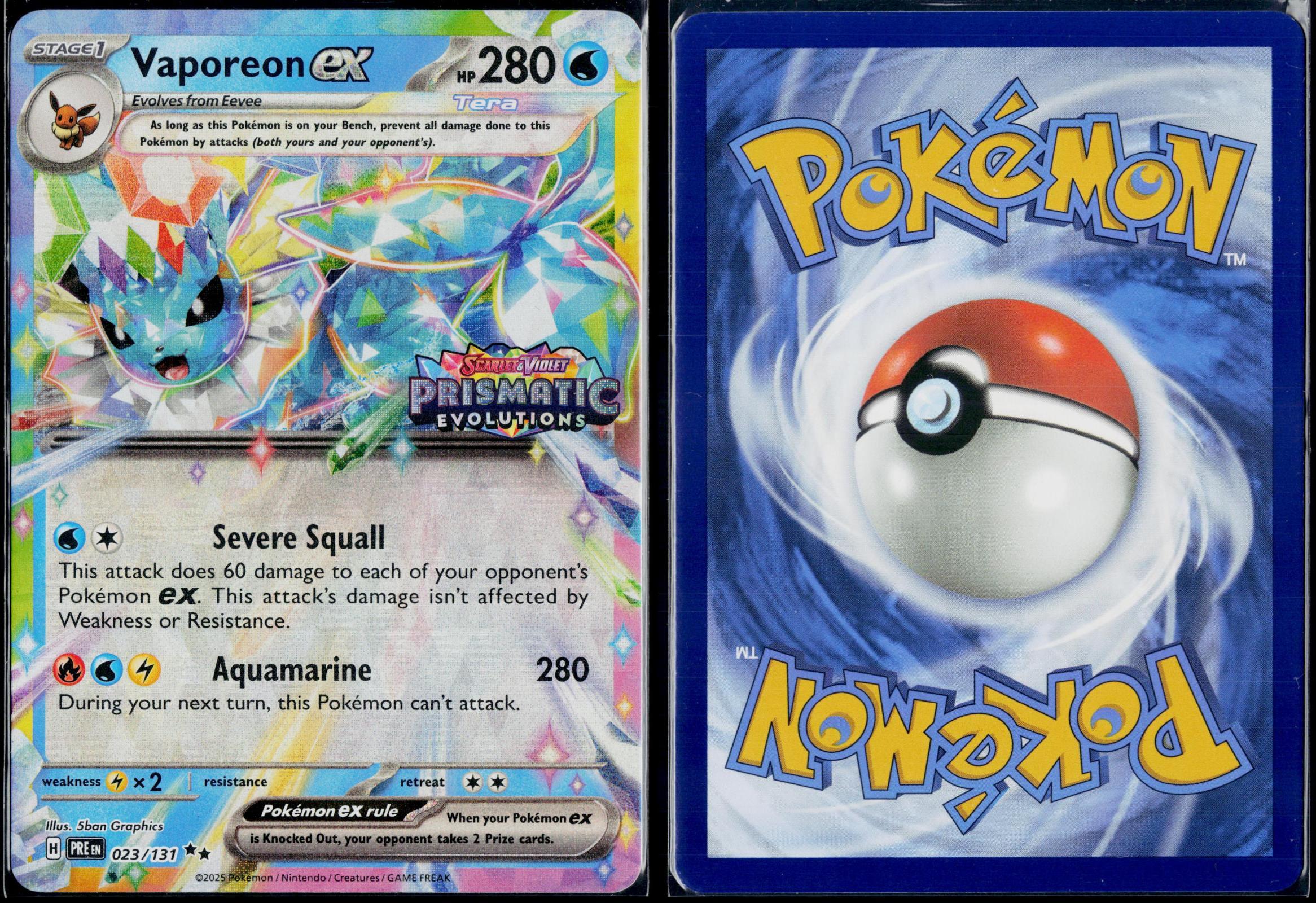 VAPOREON EX 023/131 STAMPED POKEMON MISCELLANEOUS CARDS & PRODUCTS HOLO P NM