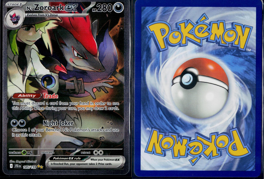 N'S ZOROARK EX 185/159 POKEMON JOURNEY TOGETHER SPECIAL ILLUSTRATION RARE NM