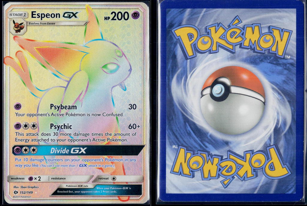 ESPEON GX (SECRET) 152/149 POKEMON SM BASE SET HOLO SEC LP-